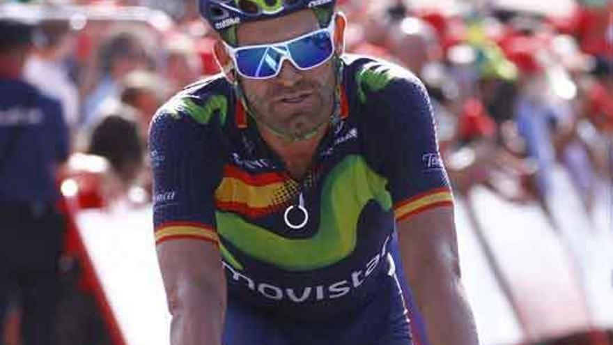 Alejandro Valverde, ayer en Puebla.