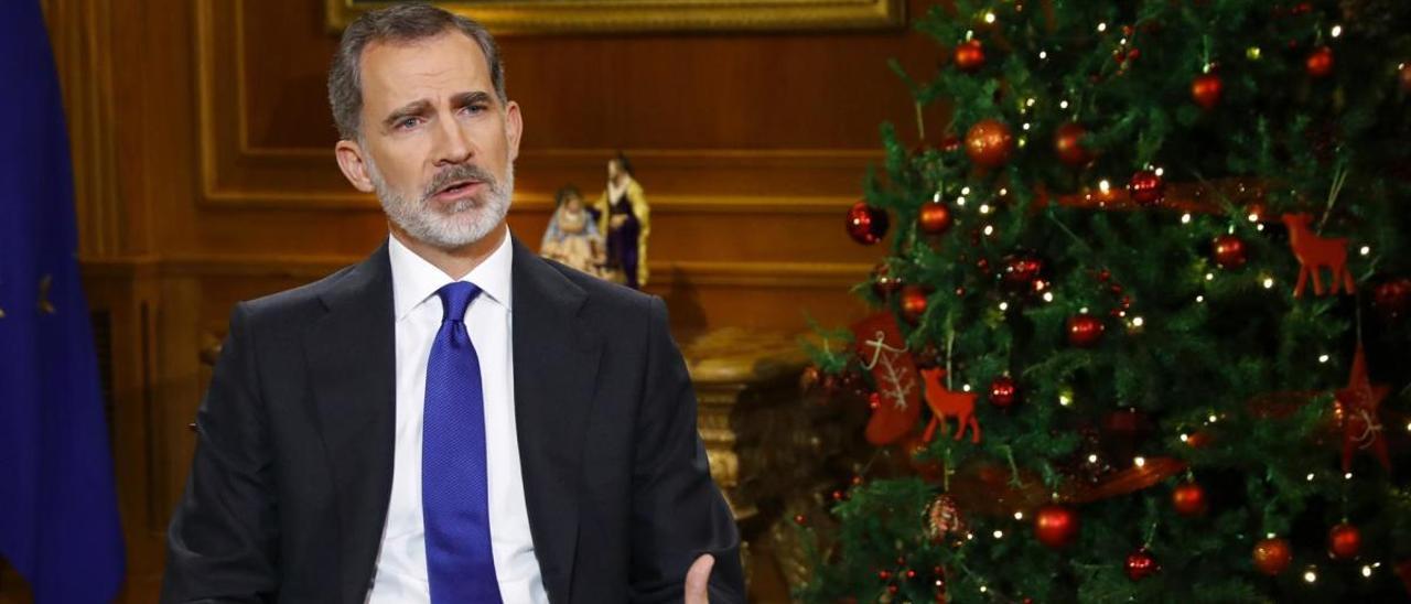 Felipe VI durante su mensaje de Navidad.