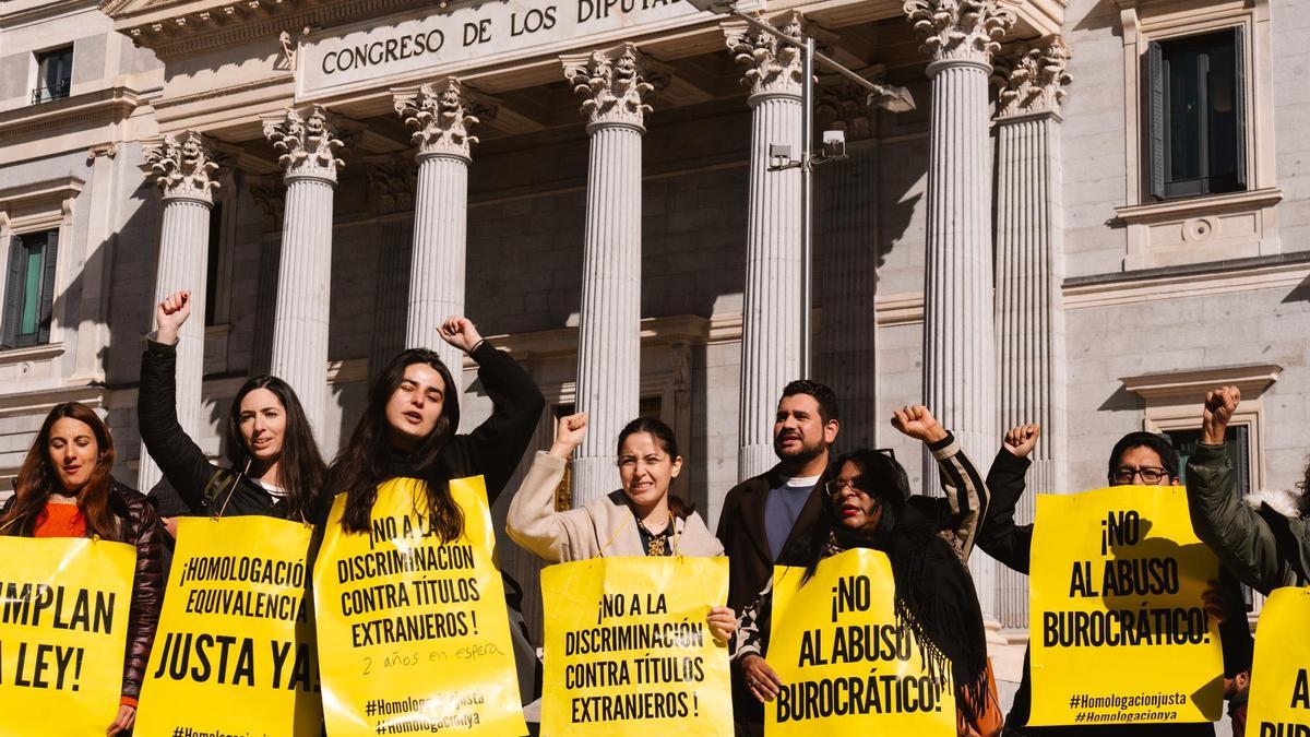 Protesta ante el Congreso