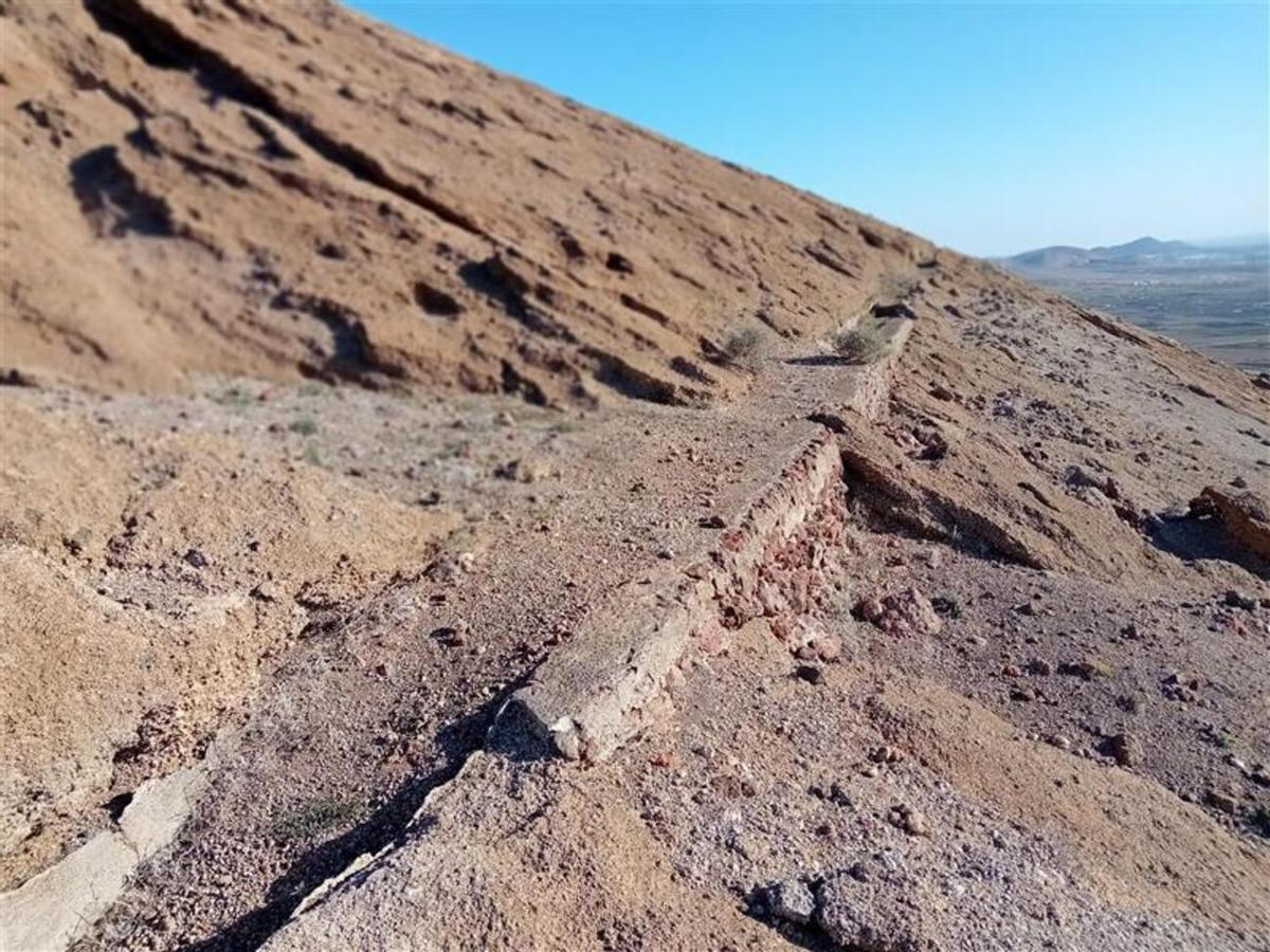 Una de las canaletas de las maretas de Montaña Blanca, en el municipio lanzaroteño de Tías