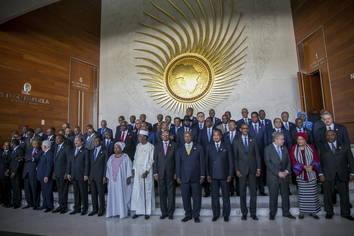 Participantes en la asamblea de la Unión Africana en Adís Abeba.