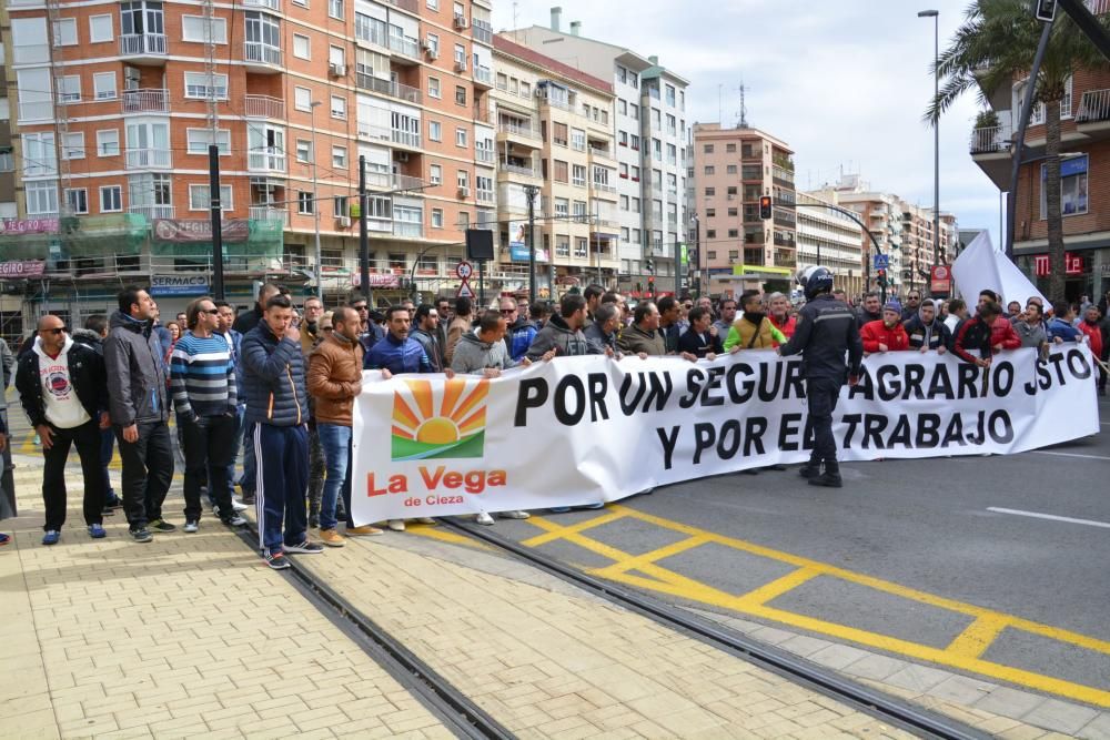 Manifestación en Murcia de los agricultores