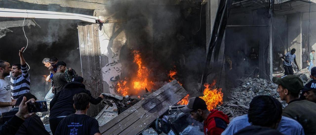 Bombardeo israelí en Rafah, en la Franja de Gaza.