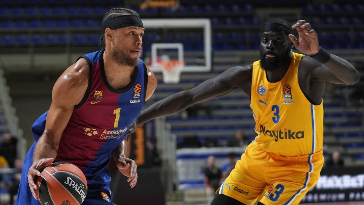 Justin Anderson en una acción de partido ante Maccabi