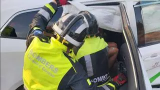 Una clienta de un taxi de Ibiza, herida en accidente de tráfico
