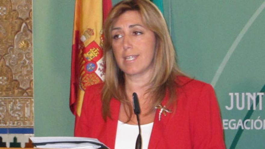 Susana Díaz, ayer en Almería.