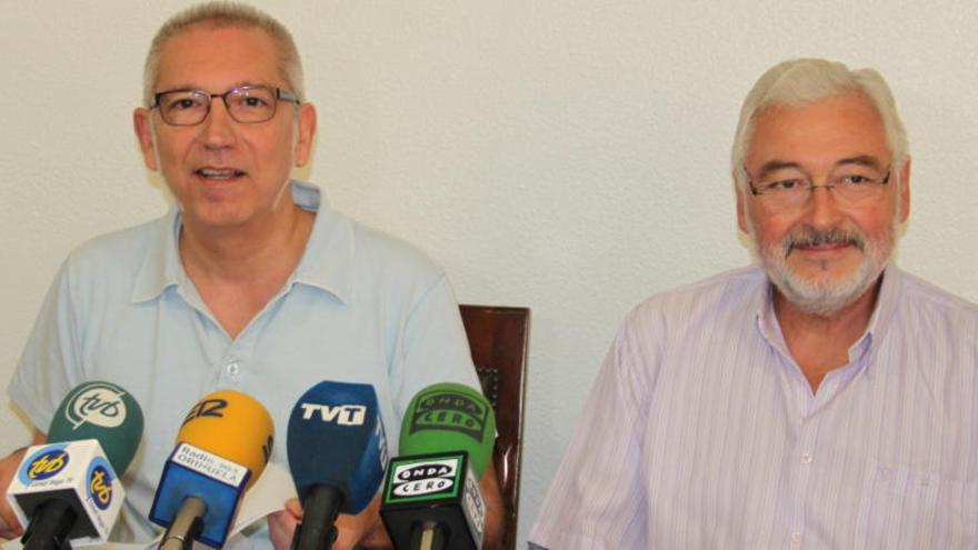 Imagen de la rueda de prensa de este viernes de José Hurtado y José Manuel Dolón