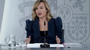 Pilar Alegría durante la rueda de prensa posterior al Consejo de Ministros.