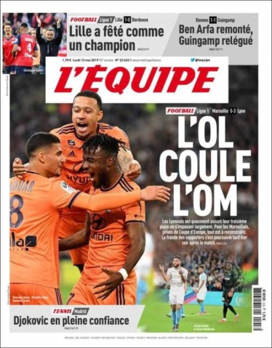 Portada L'ÉQUIPE lunes 13 de mayo de 2019