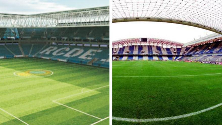 El estadio del Espanyol y el del Deportivo de la Coruña.