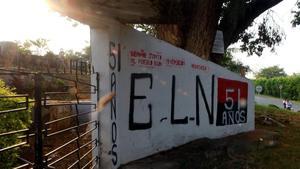 Mural alusivo al ELN en El Palo (Colombia).