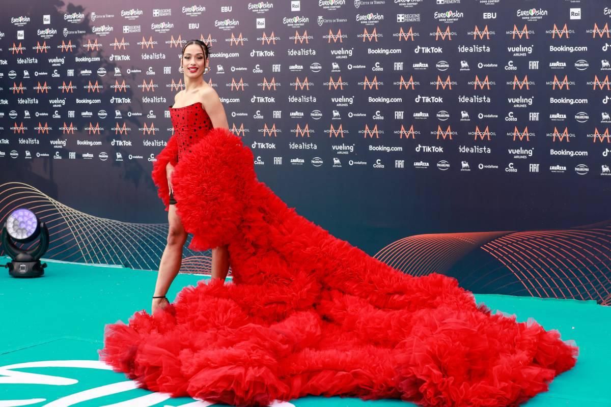 Chanel Terrero, con bata de cola en la ceremonia de apertura de Eurovisión 2022