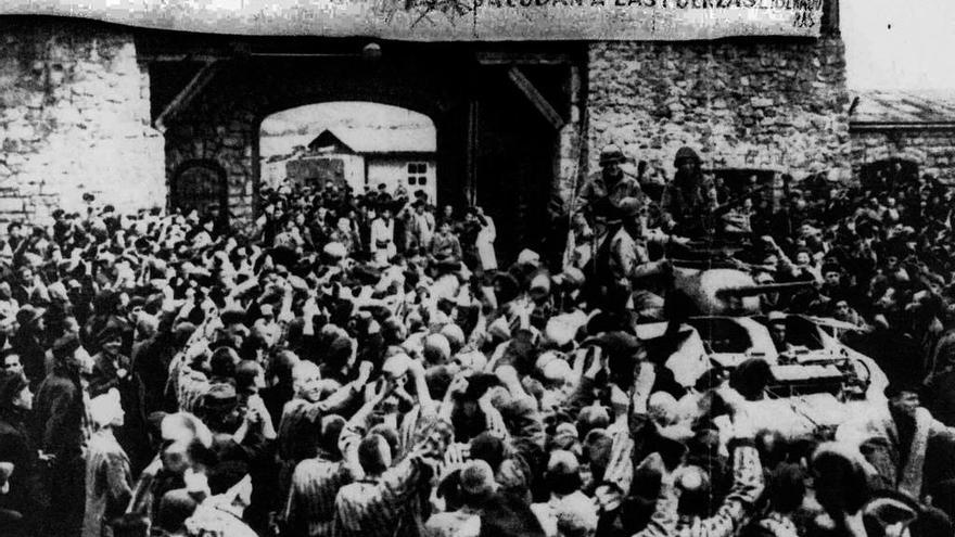Liberación de los prisioneros en el campo de concentración de Mauthausen el 5 de mayo de 1945.