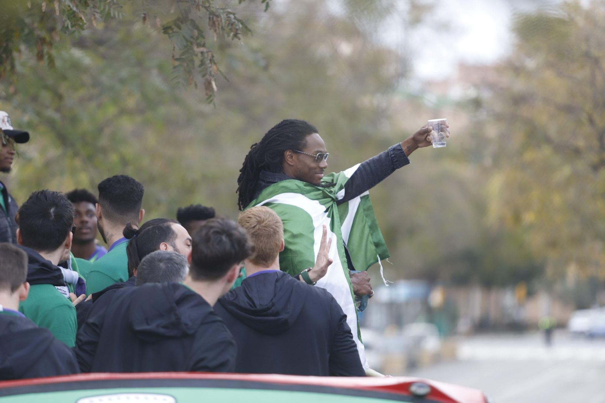 La fiesta del Unicaja, campeón de la Copa del Rey, por las calles de Málaga