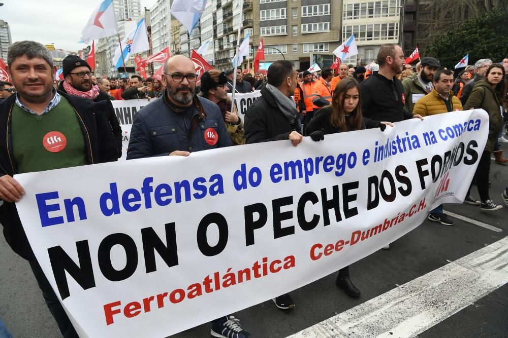 Manifestación en defensa del empleo en Alcoa