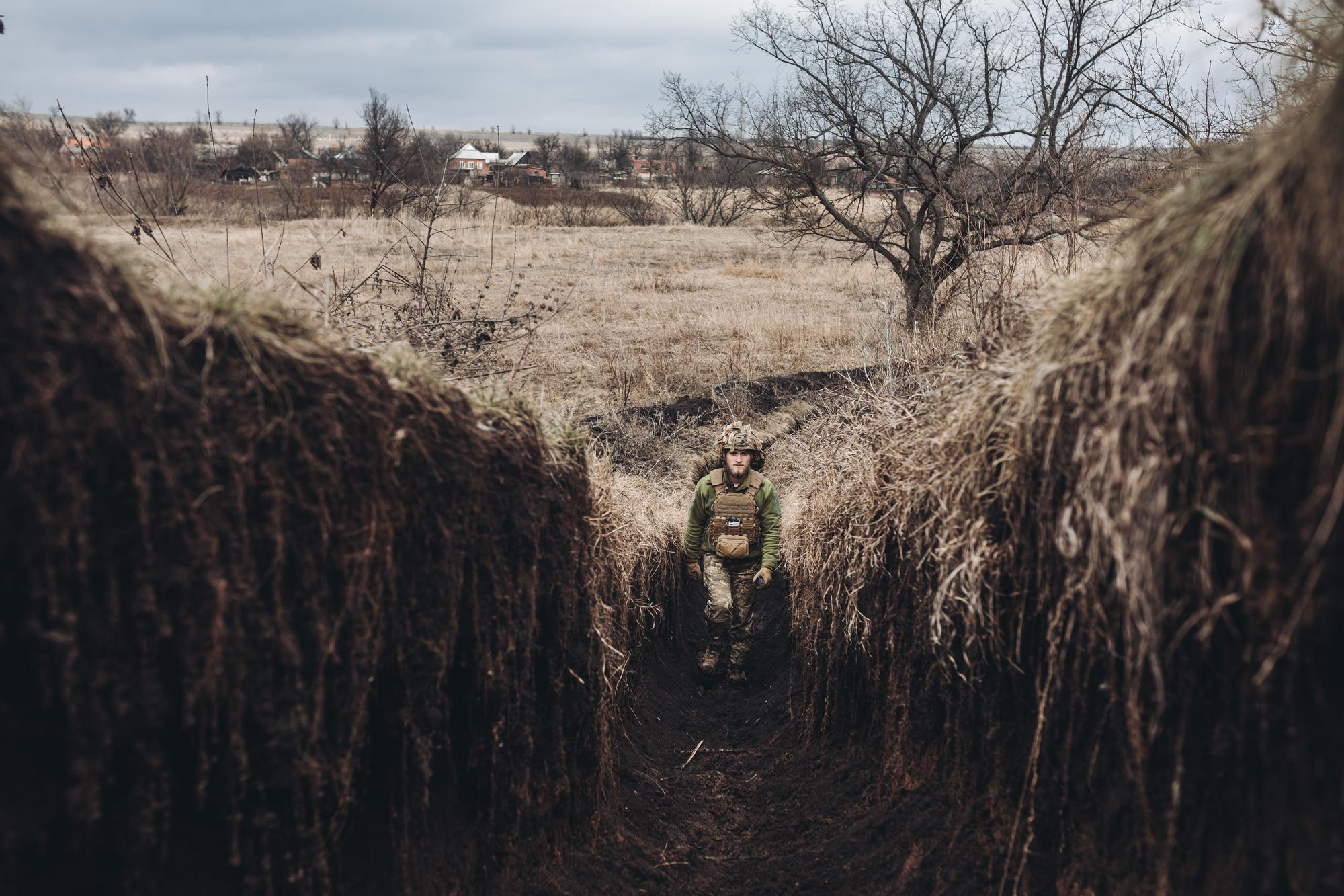 Un soldado del ejercito ucraniano en Donetsk.