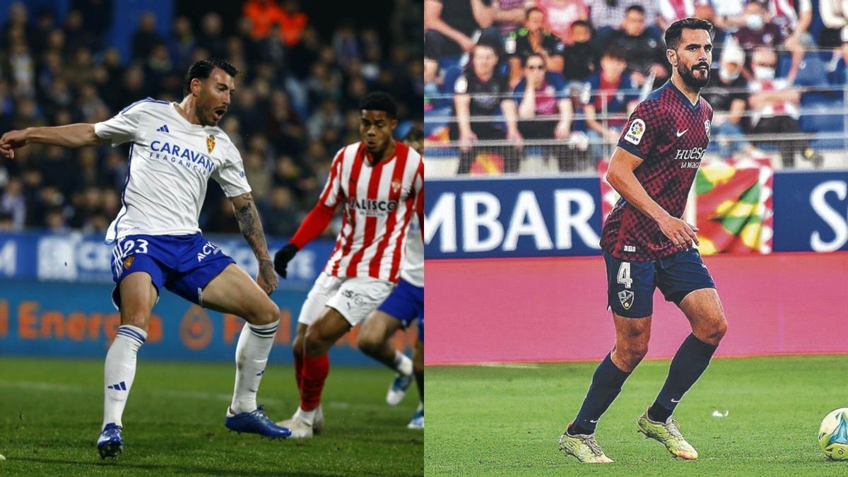 Enrich, en su etapa en el Zaragoza, e Insua, con el Huesca.