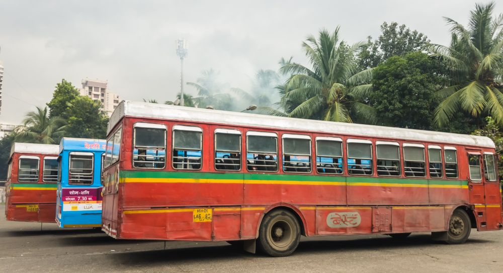 Autobuses en la India.