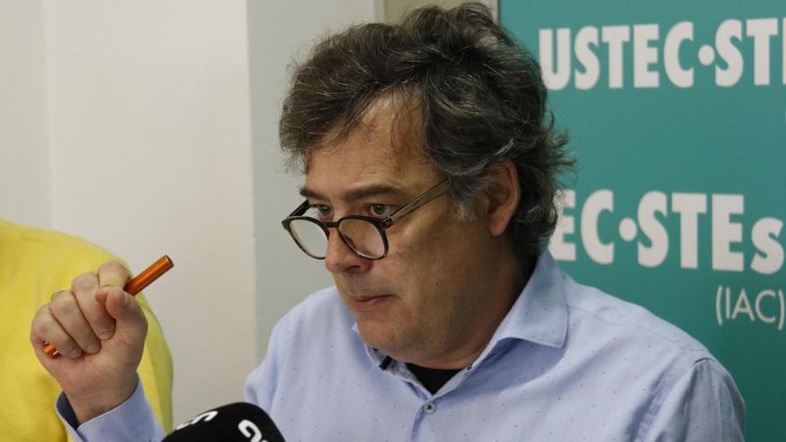 El portaveu del sindicat USTEC-STEs a les comarques gironines, Xavier Díez, en una imatge d&#039;arxiu