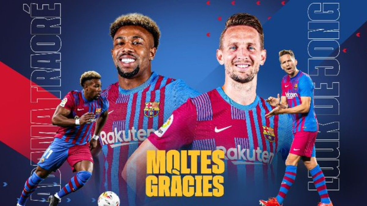 El Barça anuncia las salida de Adama y Luuk de Jong