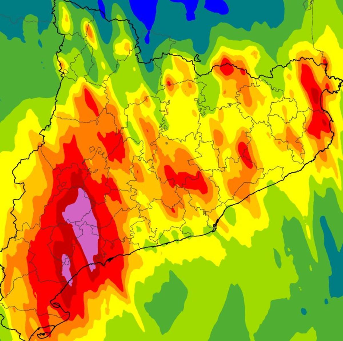 mapa precipitaciones catalunya meteocat