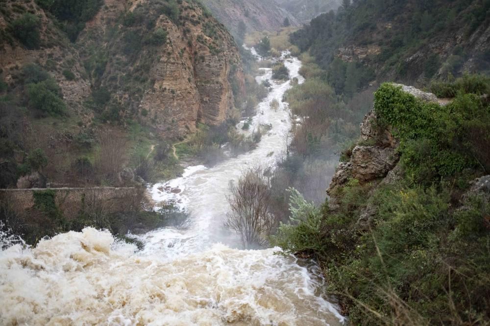 Segundo día del  Temporal Gloria en la Vall d'Albaida, la Costera y la Canal de Navarrés