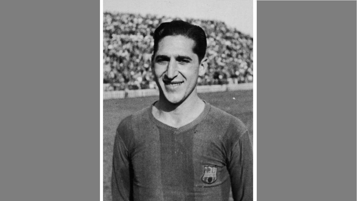 Una imagen de Corró con la camiseta del Barça tomada en el estadio de Les Corts. Como azulgrana jugó 23 partidos entre 1944 y 1950