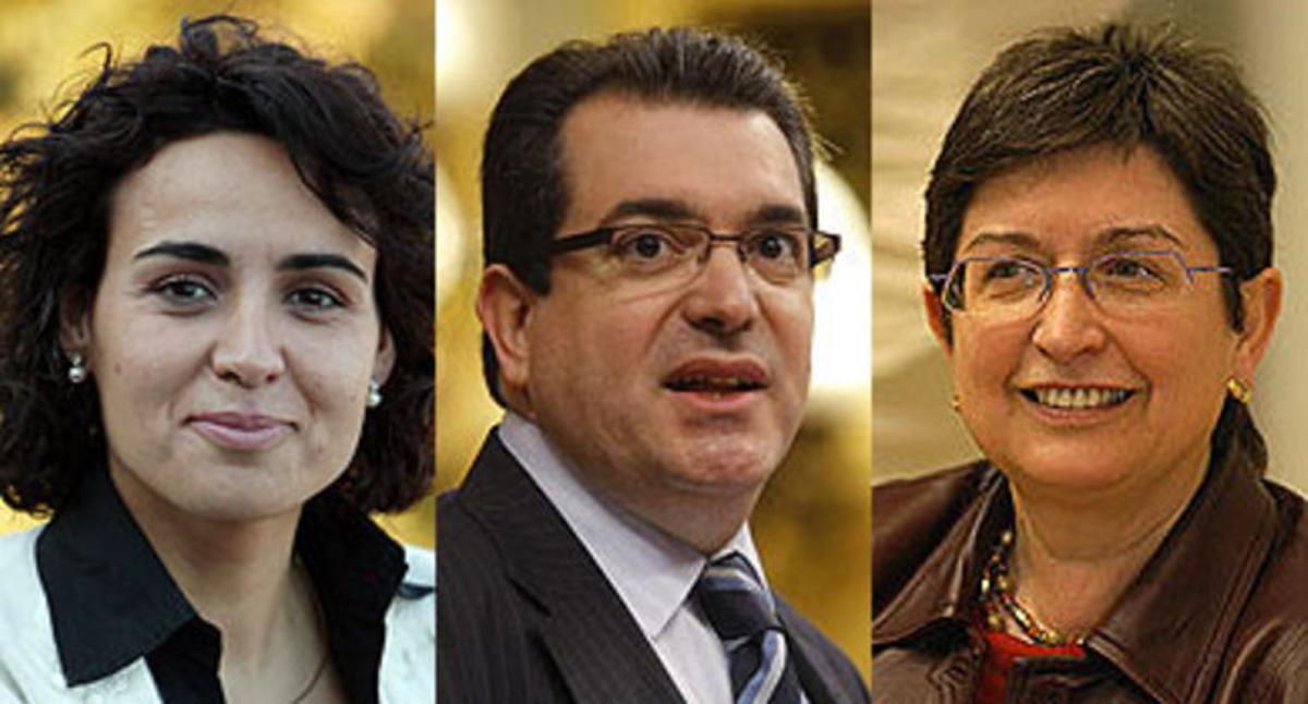 Dolors Montserrat (PP), Jordi Jané (CiU) i Teresa Cunillera (PSC).