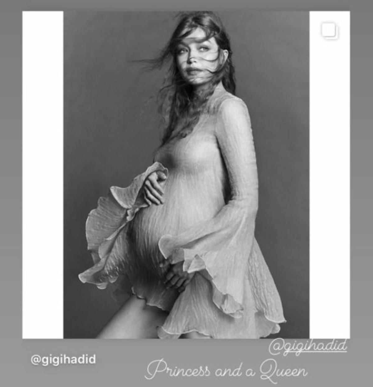 Story borrada de Alana Hadid confirmando que es una niña