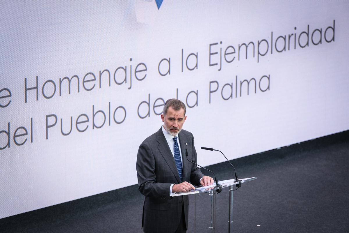 Visita del Rey y los presidentes de las comunidades a La Palma al acto ...