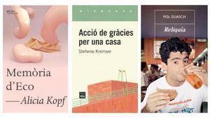 Portadas de Memòria dEco, Acció de gràcies per una casa y Peixos.