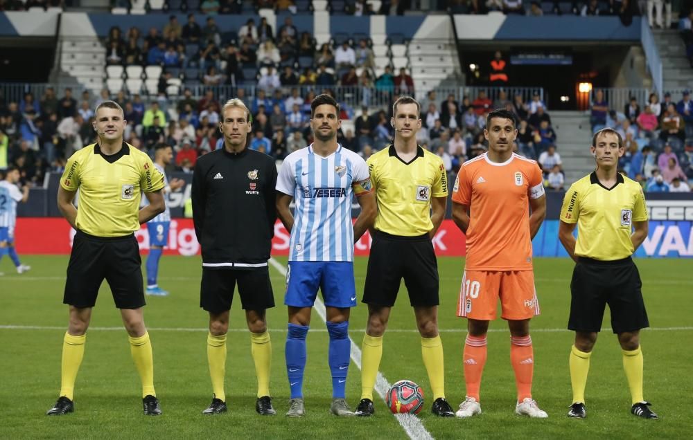 El partido entre el Málaga y el Oviedo, en imágenes