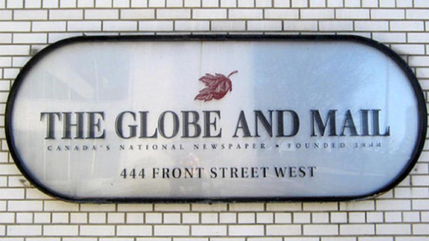 Placa conmemorativa de &#039;The Globe and Mail&#039;.