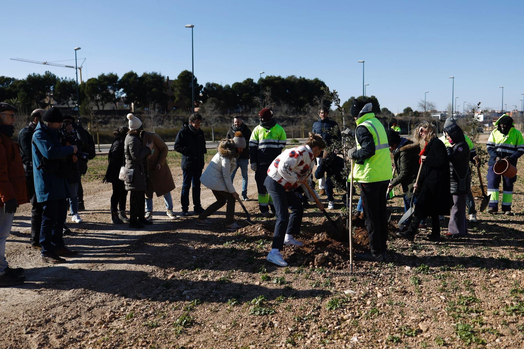 Protagonistas de los Feroz plantan árboles en el Bosque de los Zaragozanos