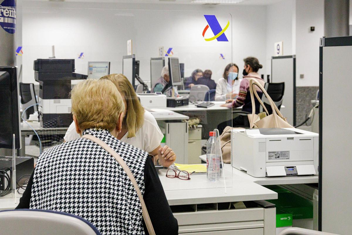 Interior d'unes instal·lacions de l’Agència Tributària, en una imatge d’arxiu.