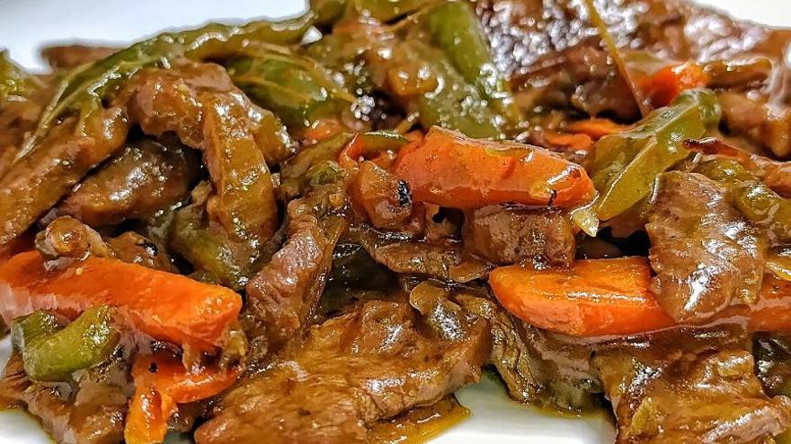 Ternera en salsa de ostras