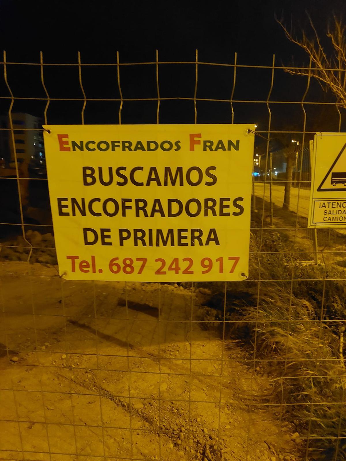 Oferta de empleo para encofradores en unas obras en el Parc de l'Aigua de Lleida.