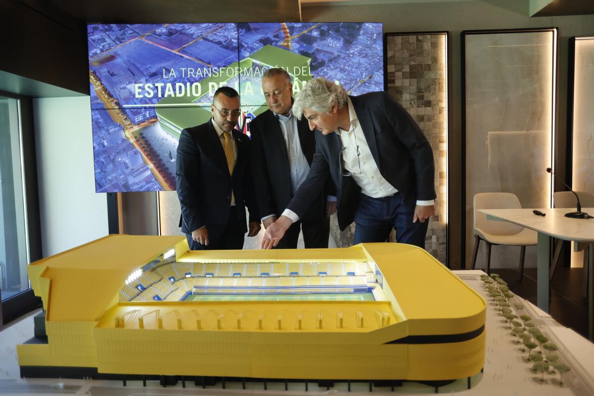 Maqueta del futuro aspecto del Estadio de la Cerámica del Villarreal.