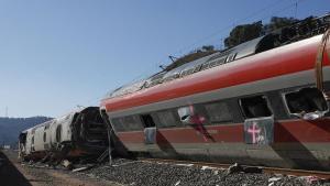 Vista del lugar donde se produjo el accidente entre dos trenes en Adamuz (Córdoba).