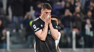 Vlahovic se lamenta en un partido con la Juventus Vlahovic se lamenta en un partido con la Juventus
