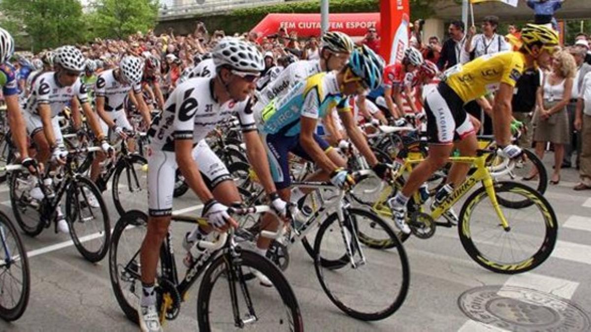 Salida desde Girona de la etapa catalana del Tour del 2009