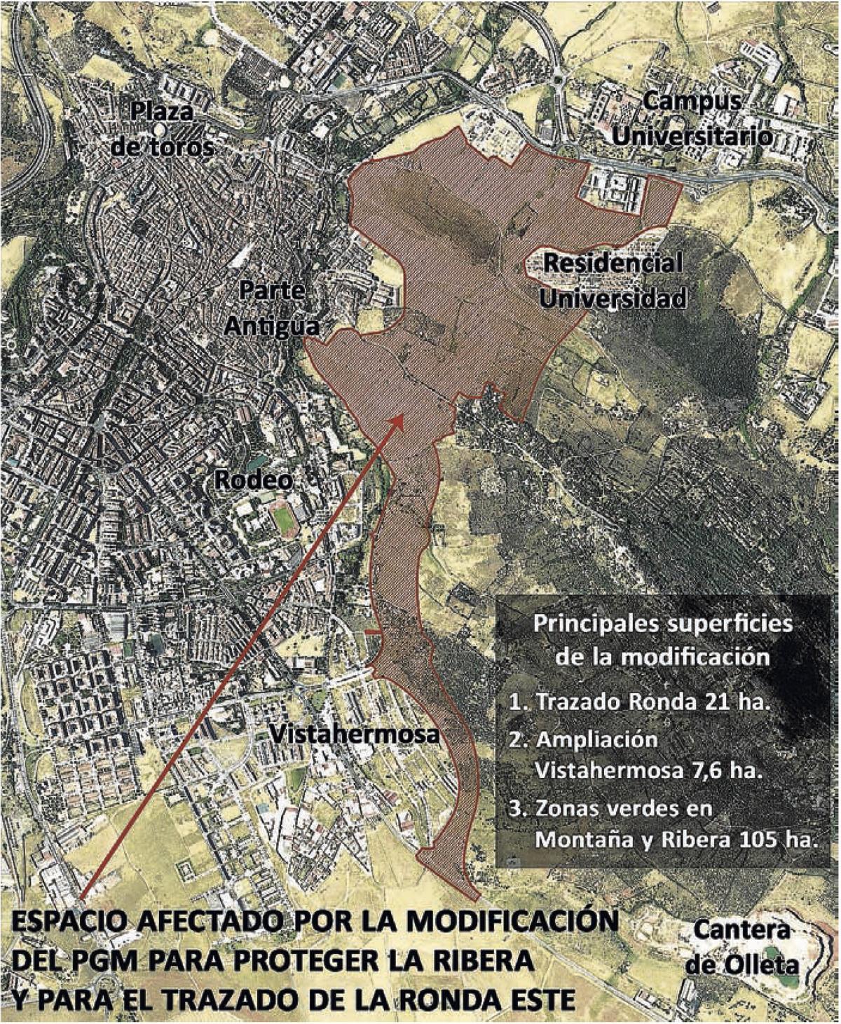 Espacio afectado por la modificación.