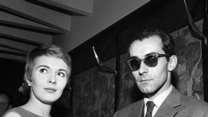 Jean-Luc Godard junto a la actriz Jean Seberg. 