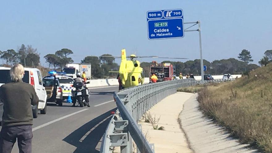 Un accident a l&#039;A-2 a Caldes acaba amb dos ferits de poca gravetat