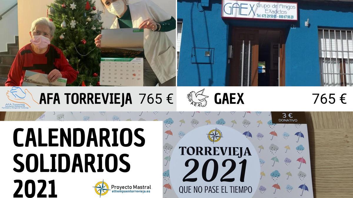 Imagen de la entrega del donativo completada con una del propio calendario