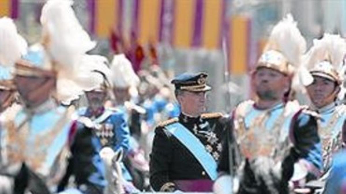 Felipe VI, camino del Palacio Real.