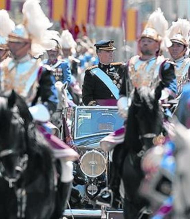 Felipe VI, camino del Palacio Real.