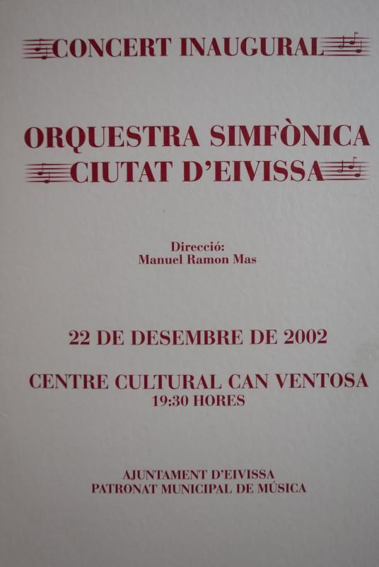 El programa del concierto debut de la Orquestra Simfònica Ciutat d&#039;Eivissa.   |  VICENT MARÍ