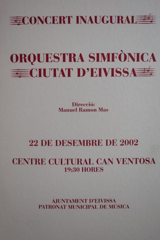 El programa del concierto debut de la Orquestra Simfònica Ciutat d'Eivissa. | VICENT MARÍ