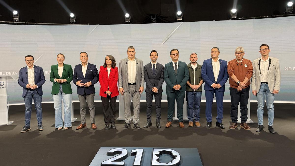Los candidatos extremeños a la Presidencia de la Junta en el debate celebrado esta semana en Canal Extremadura.